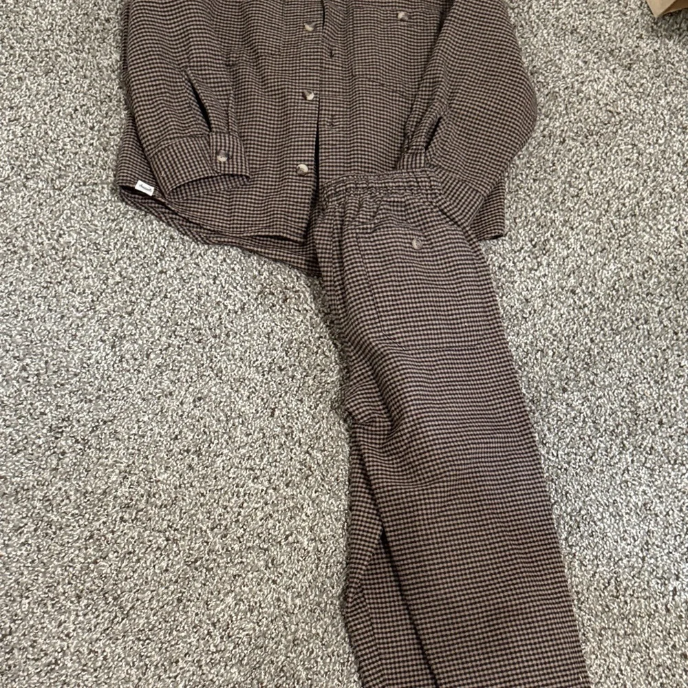 Zara Brown Houndstooth Kids Jumpsuit Set - Picture 3 of 5